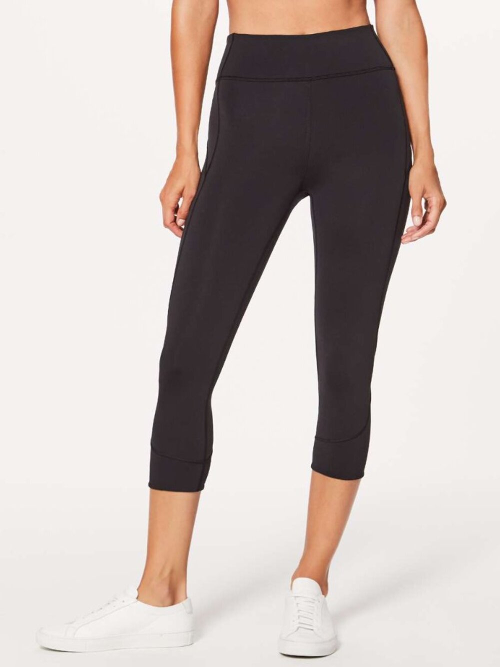Lululemon Black In Movement Cropped High Rise Leggings